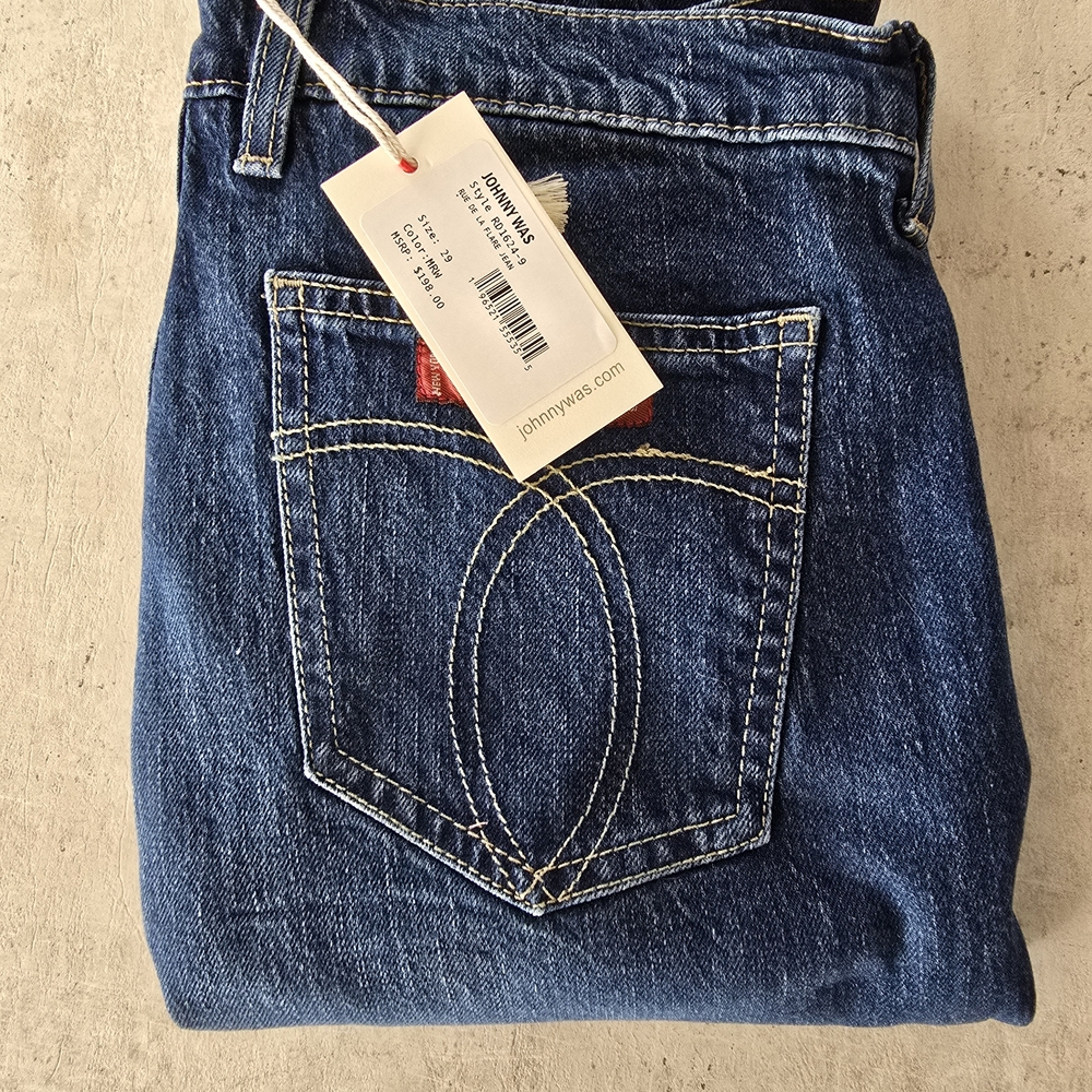 Johnny Was Rue De La Flare Blue Jeans - Picture 5 of 10